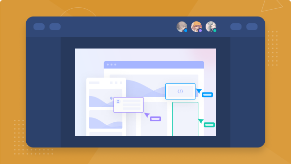 Real-time mouse cursor display with user name tag in multi-user collaboration